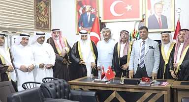 AK Partili Halil Aslan Suriye, Katar ve Dubai'li iş insanlarını ofisinde ağırladı