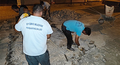 Aşırı sıcaklar nedeniyle Eyyübiye'de işçiler gece mesaisine başladı