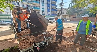 Eyyübiye'de yeşillendirme çalışmaları sürüyor