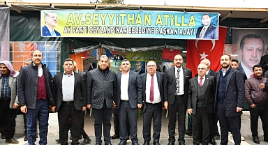 Başkan Alkan, Seyithan Atilla'ya seçim ofisinde ziyaret etti