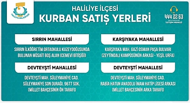 Haliliye'de kurban satış ve kesim yerleri belirlendi...