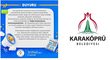 Karaköprü Belediyesi'nden Dolandırıcılık Uyarısı