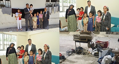 Halil Aslan sokağa atılan 5 çocuklu aileye sahip çıktı, evlerinin kirasını ödedi